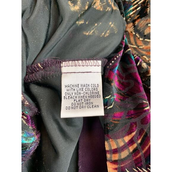 Vintage Liz Baker Jacket Womens Petite 4P multi colored velvet button gold foil - Picture 4 of 6